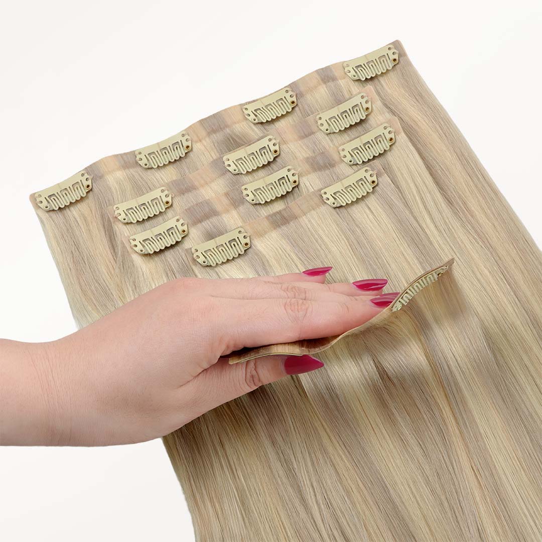Ash Blonde Highlights (17A/60A) Seamless Clip-Ins (130g-160g) - Image 3