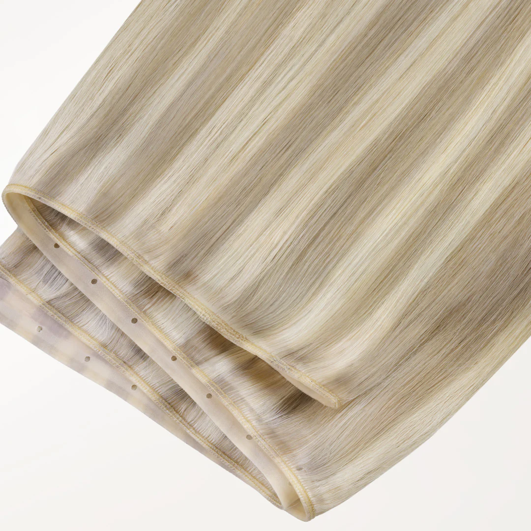 Ash Blonde Highlights (17A/60A) Butterfly Weft Hair Extensions (100g-160g) - Image 4