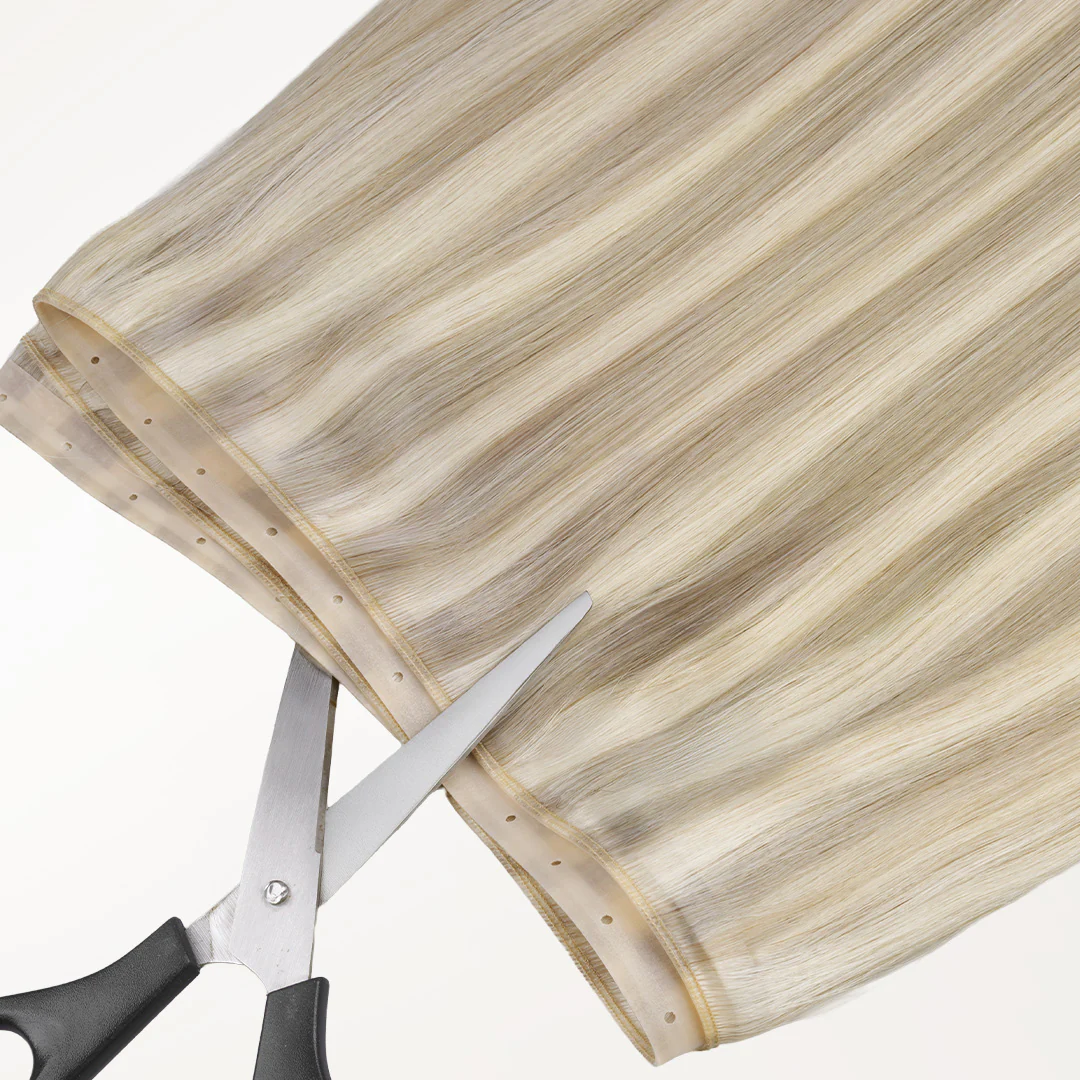 Ash Blonde Highlights (17A/60A) Butterfly Weft Hair Extensions (100g-160g) - Image 6