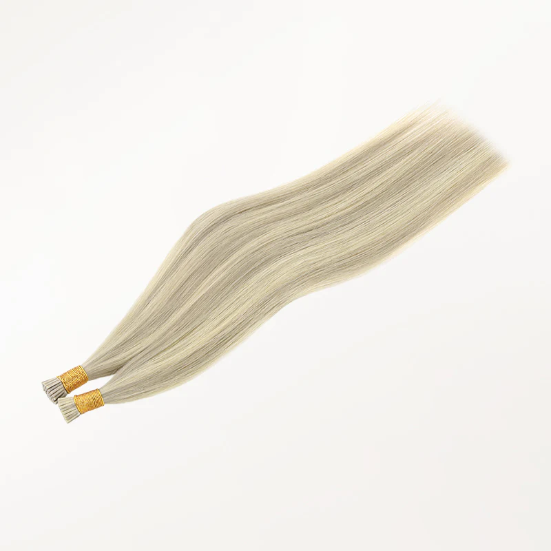 Ash Blonde Highlights (17A/60A) I-Tip Hair Extensions 50g - Image 6