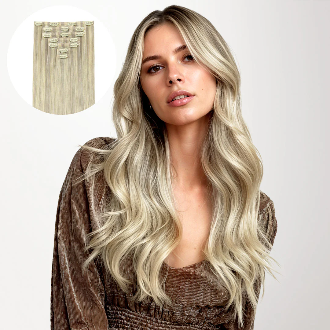 Ash Blonde Highlights (17A/60A) Seamless Clip-Ins [Clearance]