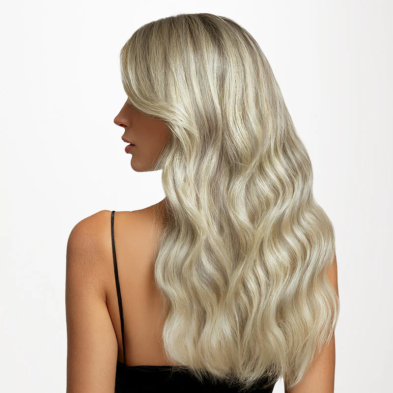 Ash Blonde Highlights (17A/60A) Thick Sew-In Weft Hair Extensions (120g-160g) - Image 2