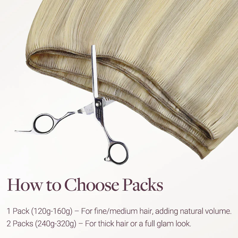 Ash Blonde Highlights (17A/60A) Thick Sew-In Weft Hair Extensions (120g-160g) - Image 8