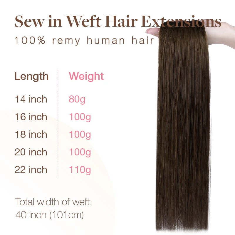 Ash Brown (5) Sew-In Weft Hair Extensions (80g-120g) - Image 7
