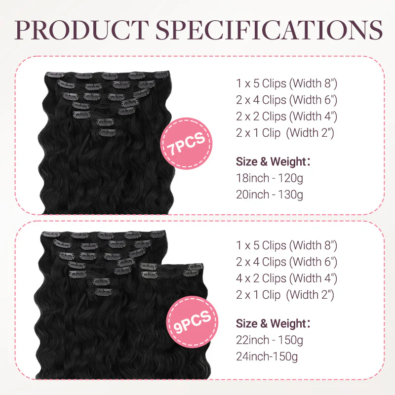 Dark Brown (2) Elf Curly Clip-in Hair Extensions (120-150g) - Image 12