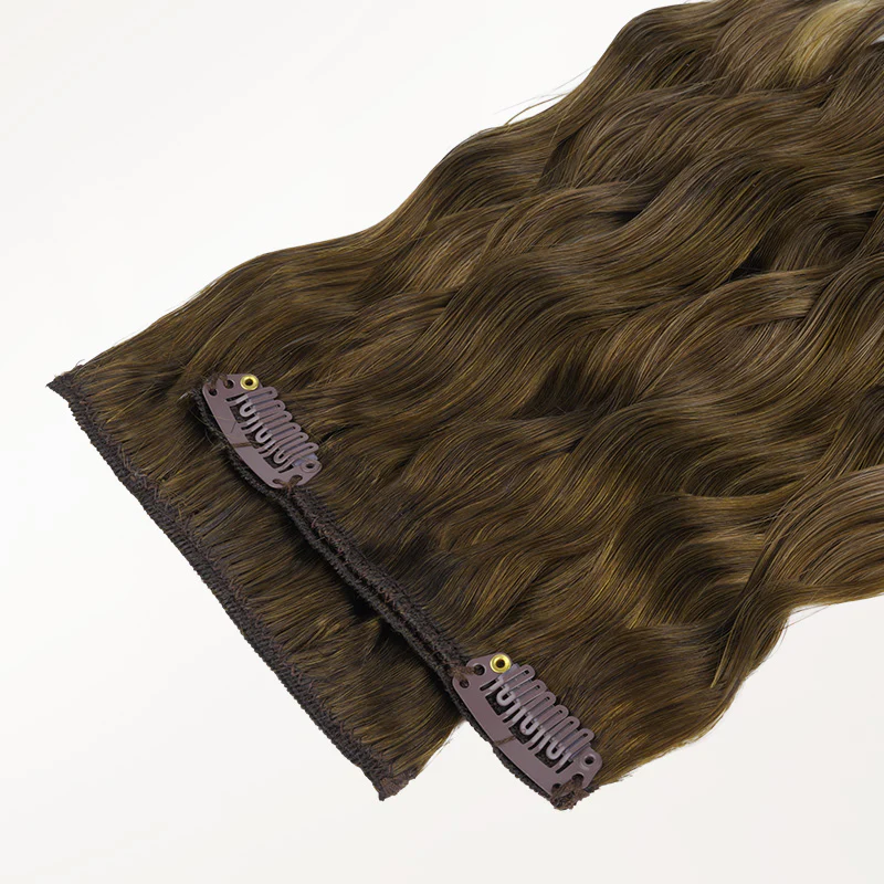 Bleach Blonde Balayage (3/8/18) Elf Curly Clip-in Hair Extensions (120-150g) - Image 3