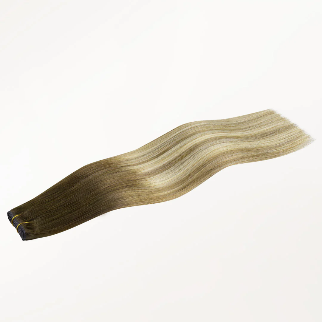 Bleach Blonde Balayage (3/8/613) Butterfly Weft Hair Extensions (100g-160g) - Image 3