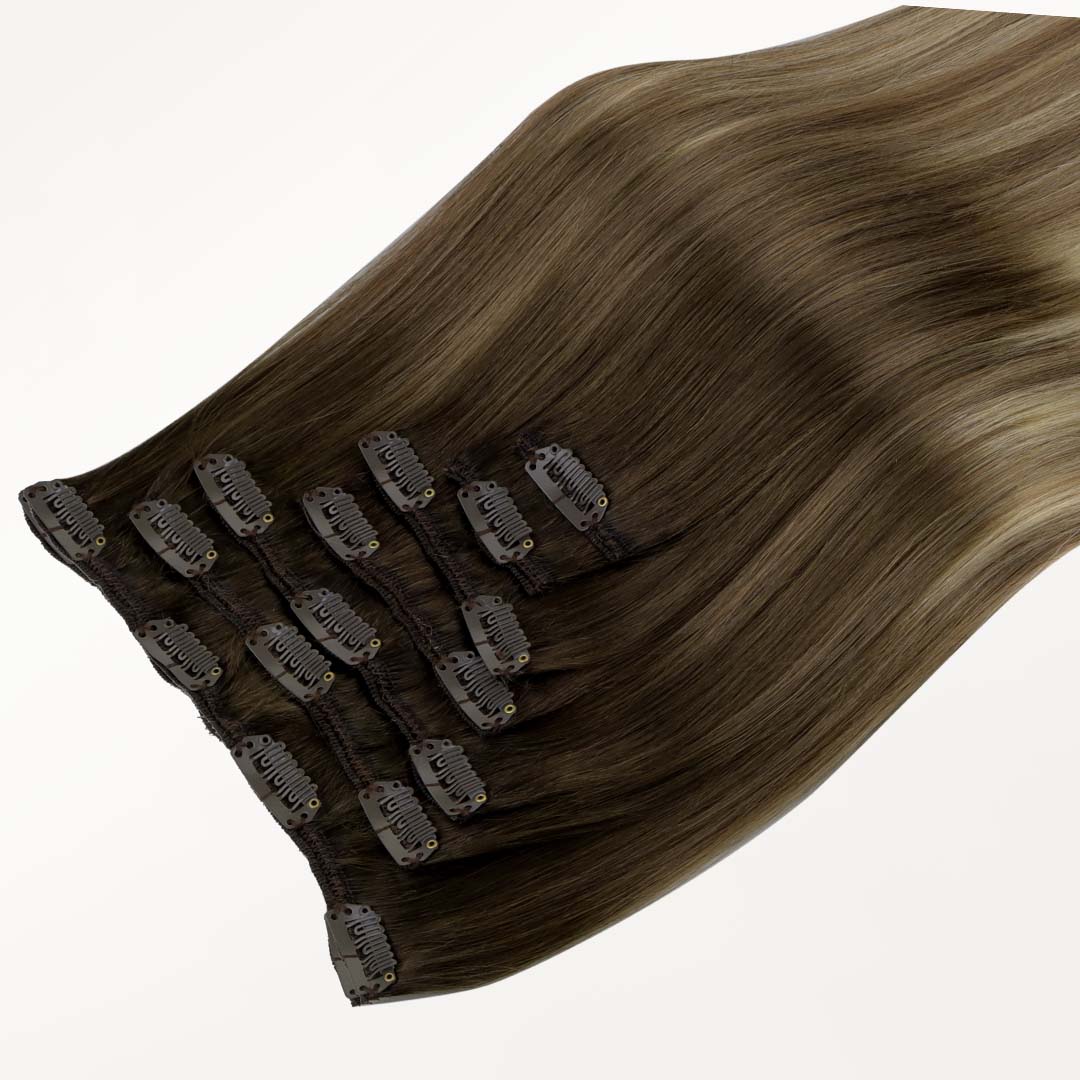 Bleach Blonde Balayage (3/8/613) Classic Clip-Ins (150g-170g) - Image 3