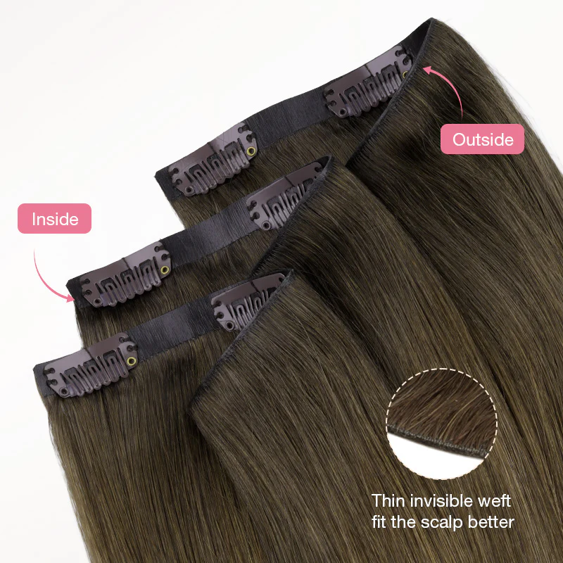 Bleach Blonde Balayage (3/8/613) Invisi Edge Seamless Clip-Ins (140g-160g) - Image 6