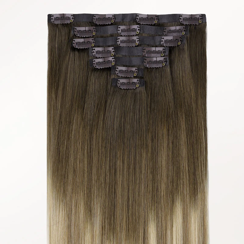 Bleach Blonde Balayage (3/8/613) Invisi Edge Seamless Clip-Ins (140g-160g) - Image 9