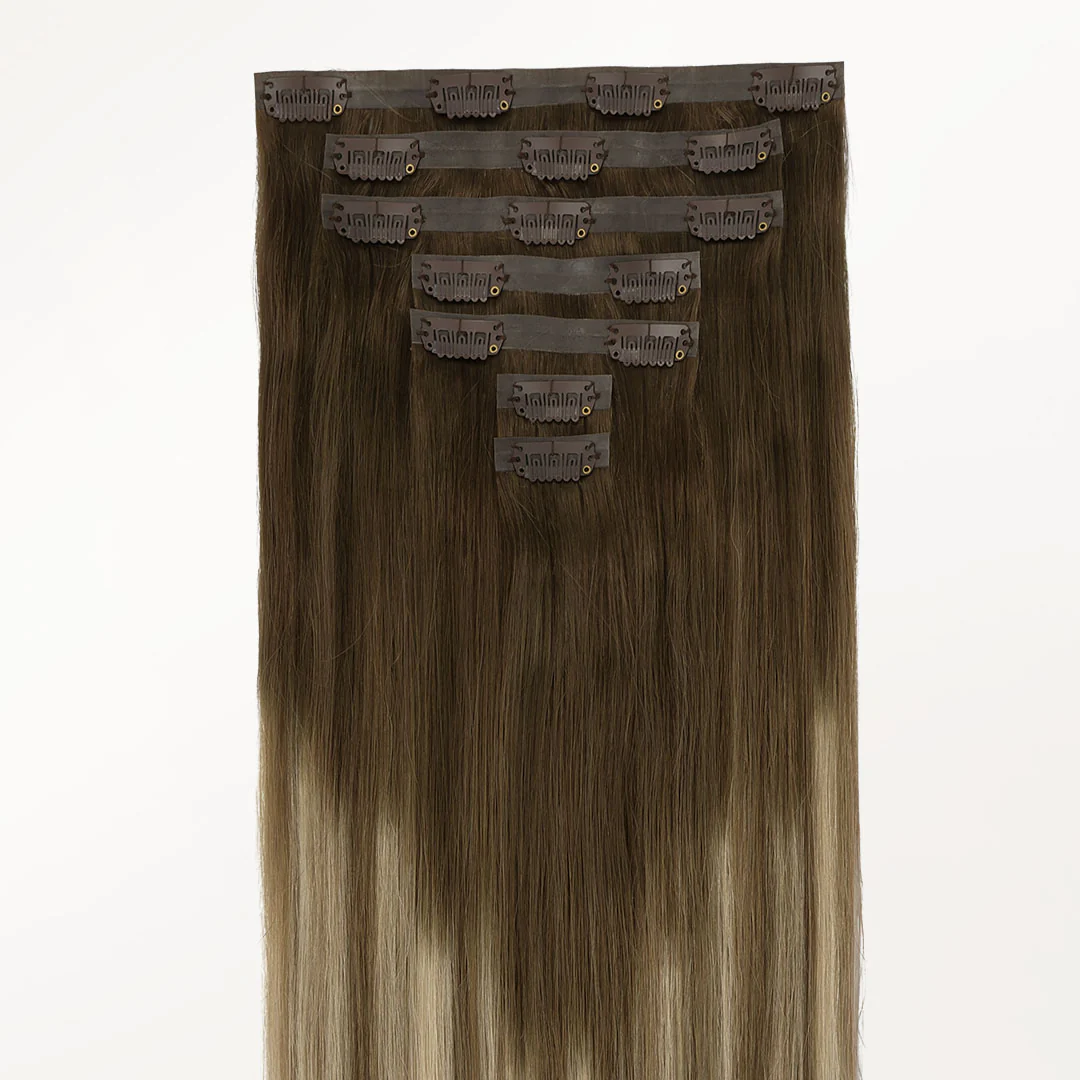 Bleach Blonde Balayage (3/8/613) Seamless Clip-Ins (130g-160g) - Image 3