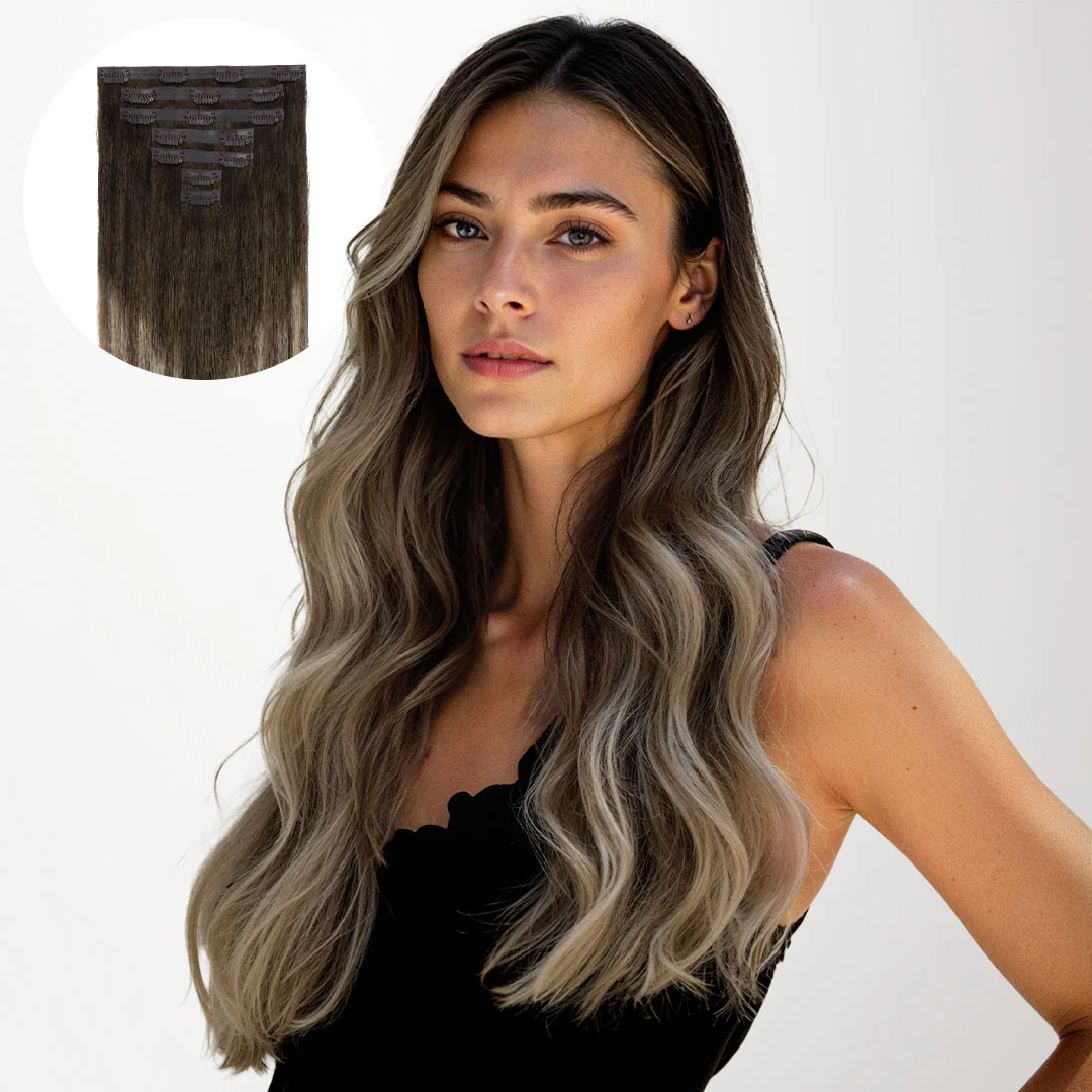 Bleach Blonde Balayage (3/8/613) Seamless Clip-Ins [Clearance]