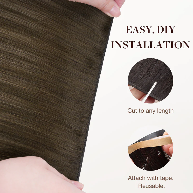 Bleach Blonde Balayage (3/8/613) Thick Genius Tape Weft Hair Extensions 100-120g - Image 10