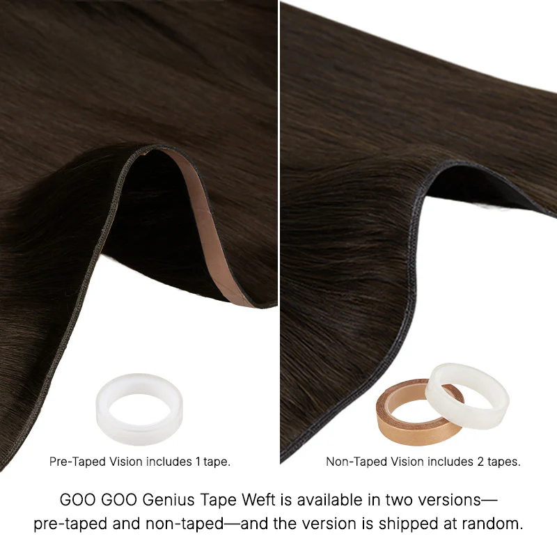 Chocolate Brown (4A) Genius Tape Weft Hair Extensions 60g - Image 10