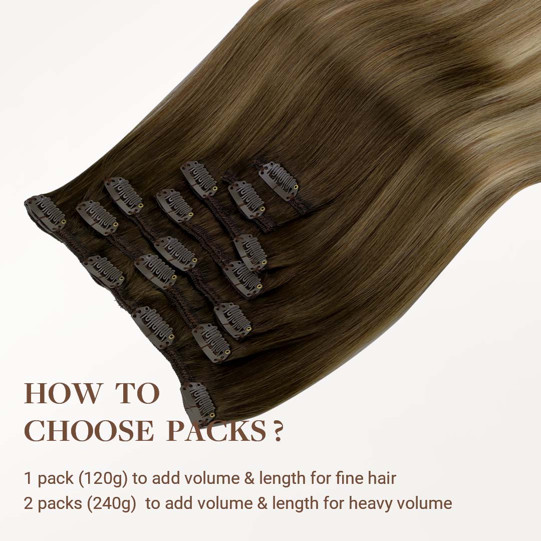 Bleach Blonde Balayage (3/8/613) Classic Clip-Ins (120g-150g) - Image 5
