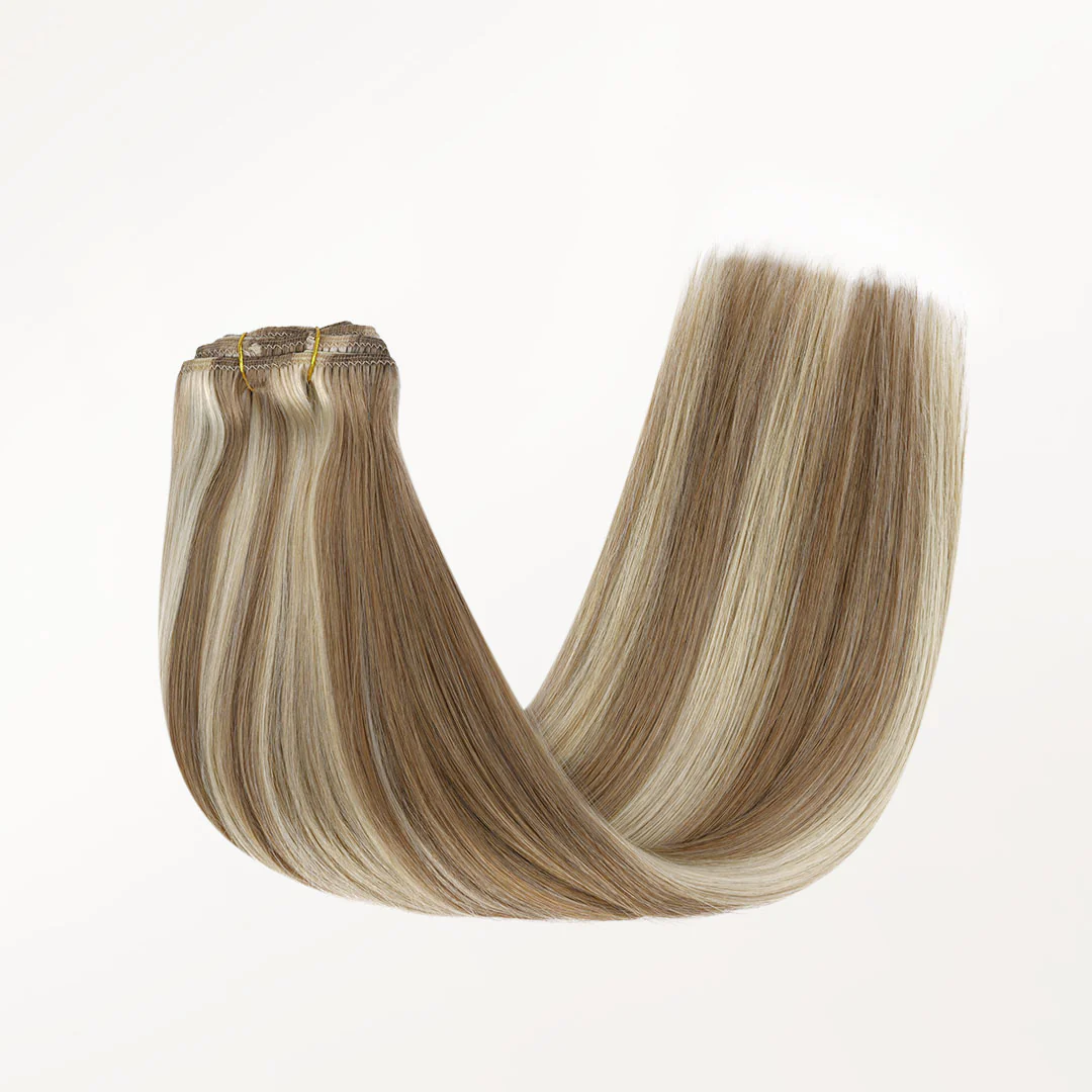 Brown to Platinum Blonde Highlights (PM8G/1000) Classic Clip-Ins (120g-150g) - Image 5