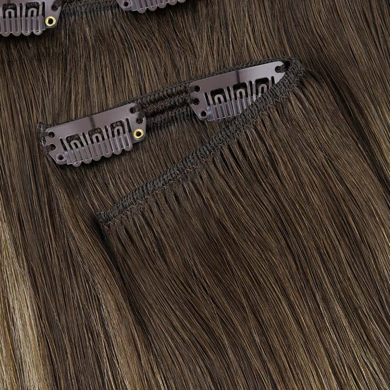Caramel Blonde Balayage (4/27/4) Full Classic Clip-Ins (160g-220g) - Image 8