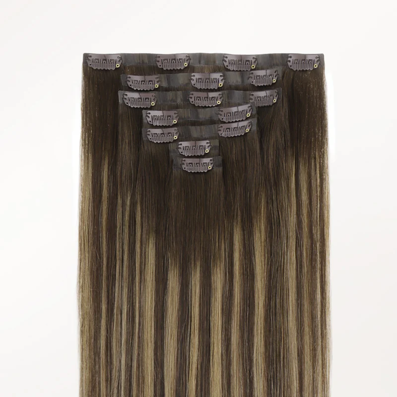 Caramel Blonde Balayage (4/27/4) Invisi Edge Seamless Clip-Ins (140g-160g) - Image 5
