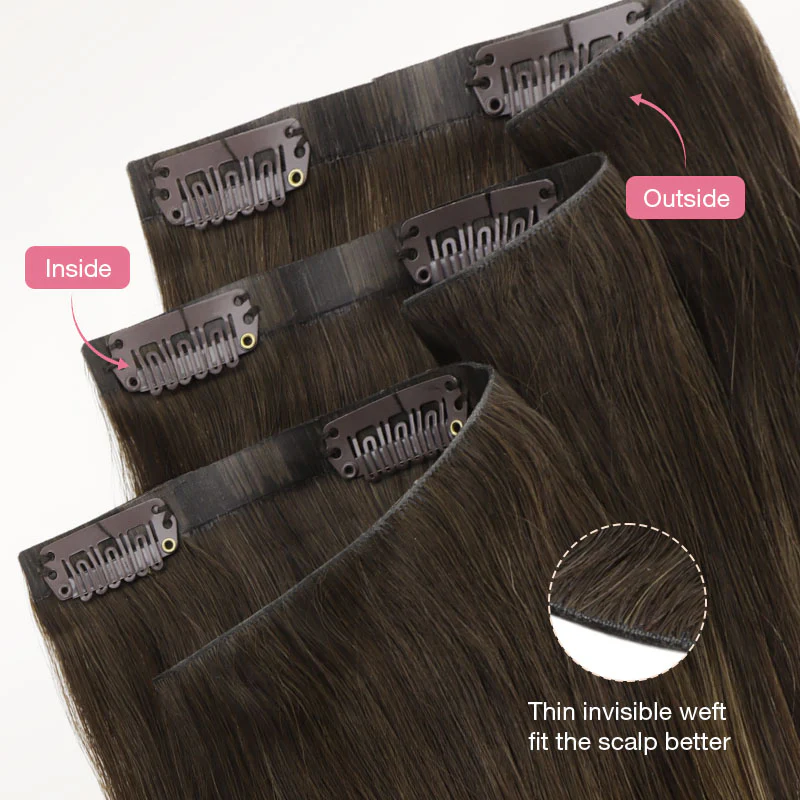 Caramel Blonde Balayage (4/27/4) Invisi Edge Seamless Clip-Ins (140g-160g) - Image 7