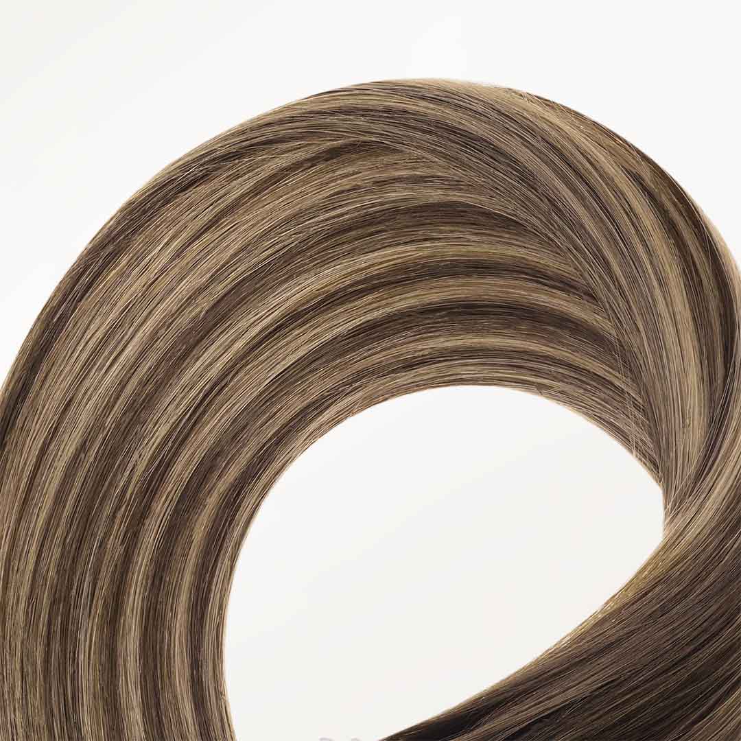 Caramel Blonde Balayage (4/27/4) Micro Link Tip Hair Extensions - Image 5
