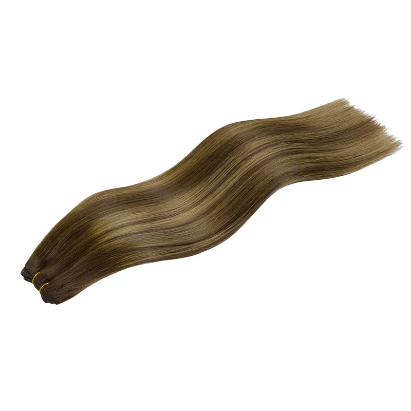 Caramel Blonde Balayage (4/27/4) Sew-In Weft Hair Extensions (80g-120g) - Image 10
