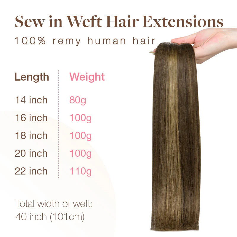 Caramel Blonde Balayage (4/27/4) Sew-In Weft Hair Extensions (80g-120g) - Image 6