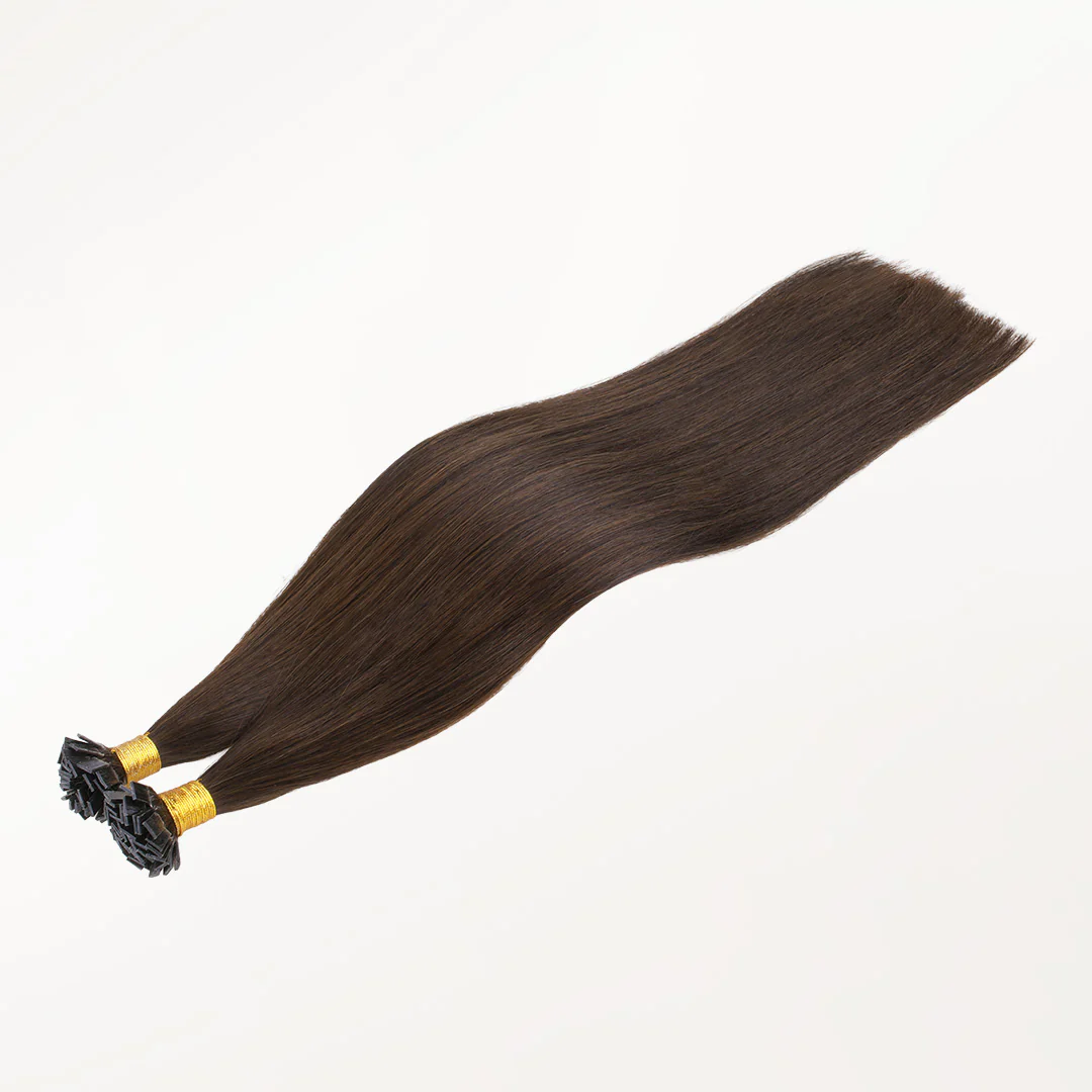 Chocolate Brown (4A) Flat Tip Hair Extensions 60g - Image 4