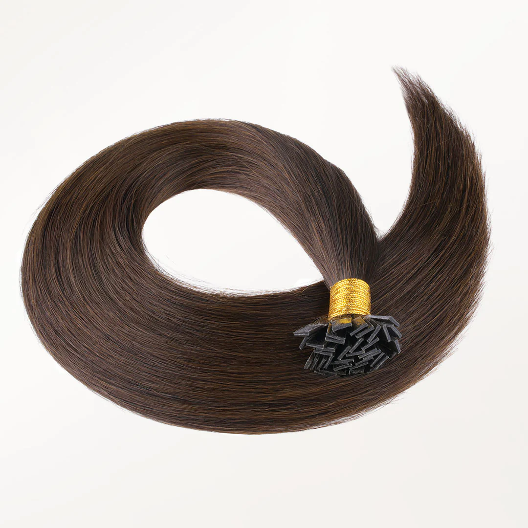 Chocolate Brown (4A) Flat Tip Hair Extensions 60g - Image 5