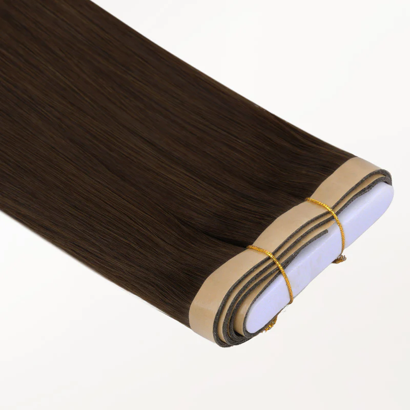 Chocolate Brown (4A) Genius Tape Weft Hair Extensions 60g - Image 16