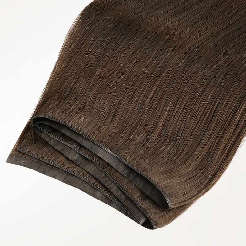Chocolate Brown (4A) Thick Genius Tape Weft Hair Extensions 100-120g - Image 6
