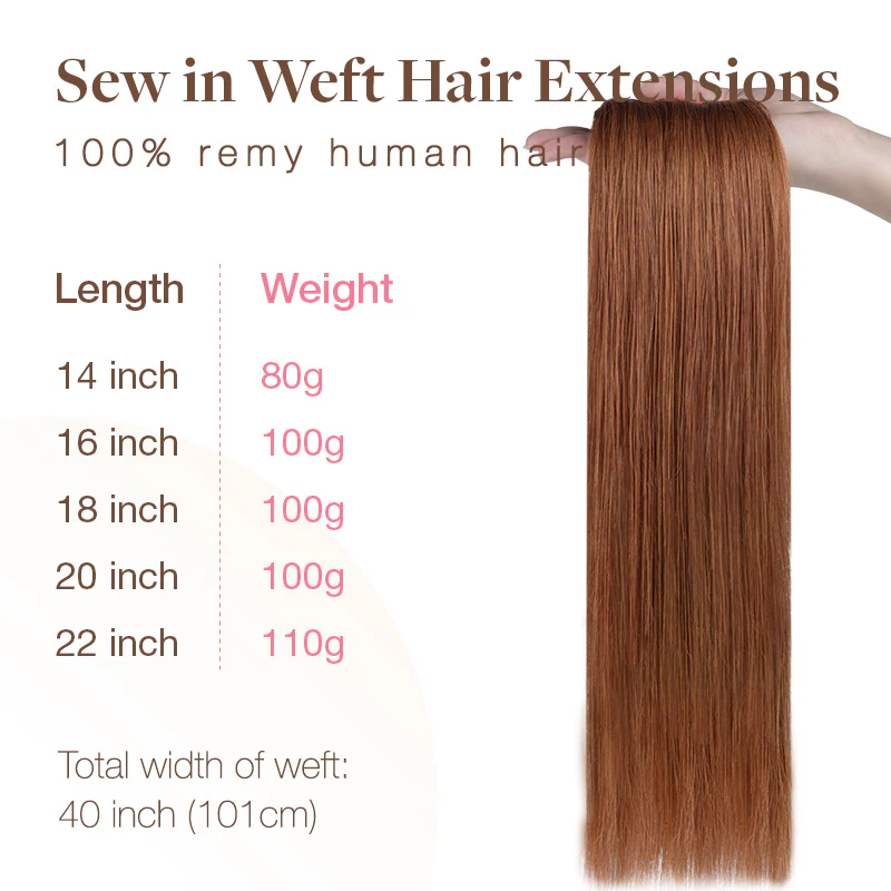 Cinnamon Terra Copper (330) Sew-In Weft Hair Extensions (80g-110g) [Clearance] - Image 4
