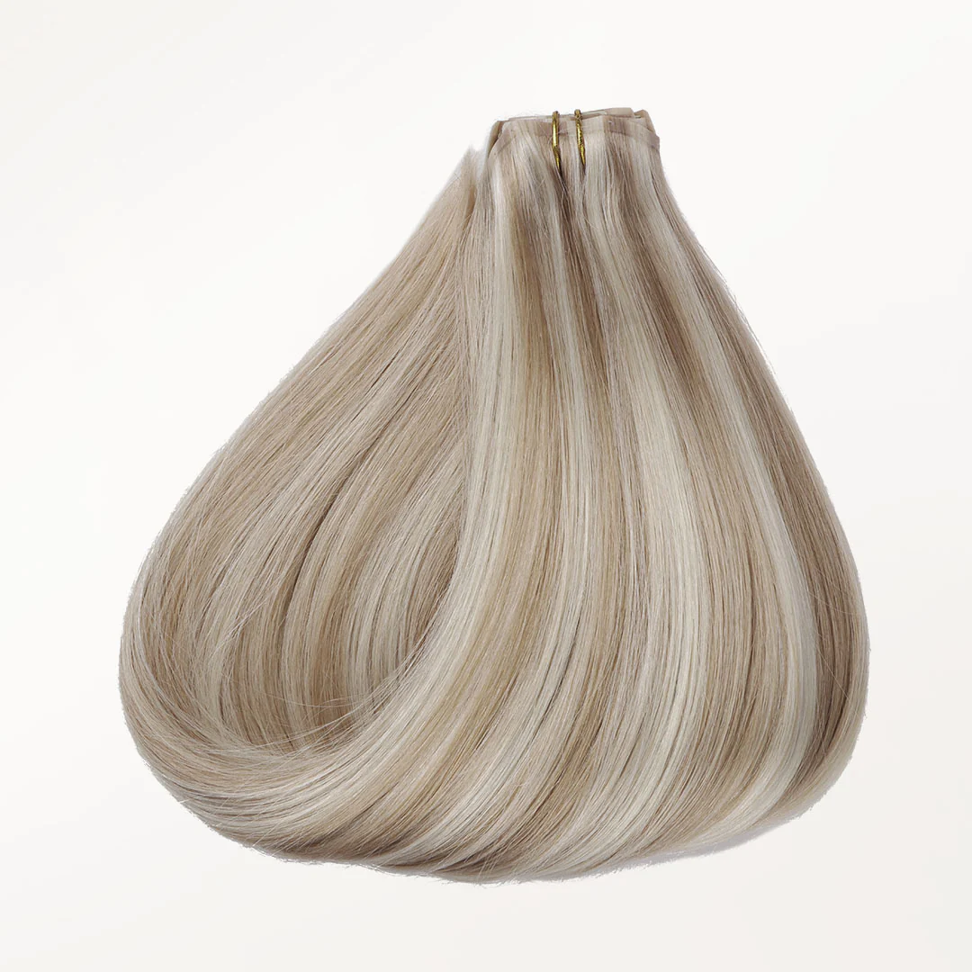 Dark Blonde Highlighted Bleach Blonde (18A/613A) Seamless Clip-Ins [Clearance] - Image 3