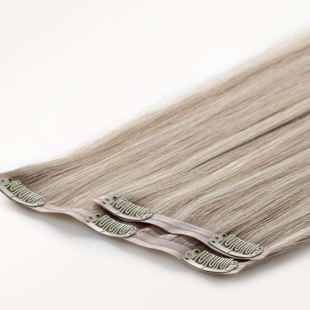 Dark Blonde Highlighted Bleach Blonde (18A/613A) Seamless Clip-Ins [Clearance] - Image 7