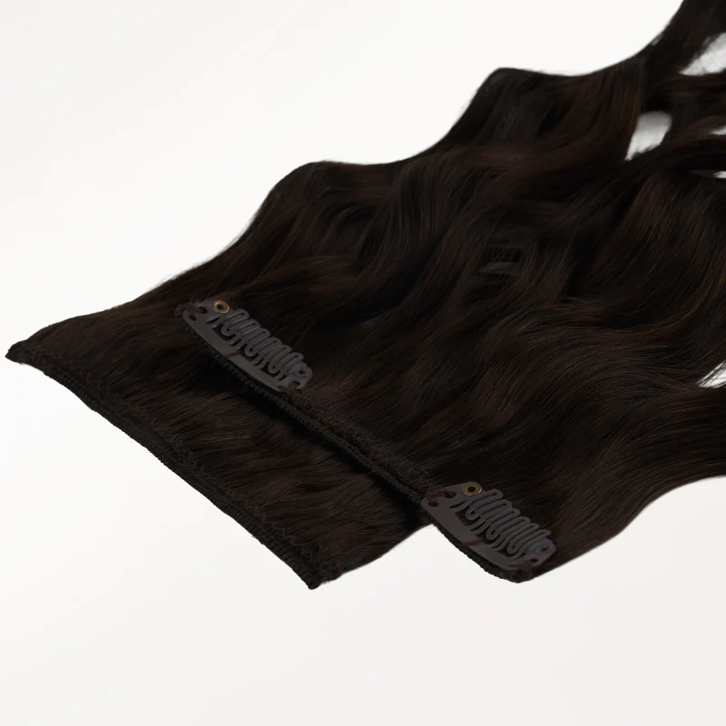 Dark Brown (2) Elf Curly Clip-in Hair Extensions (120-150g) - Image 3