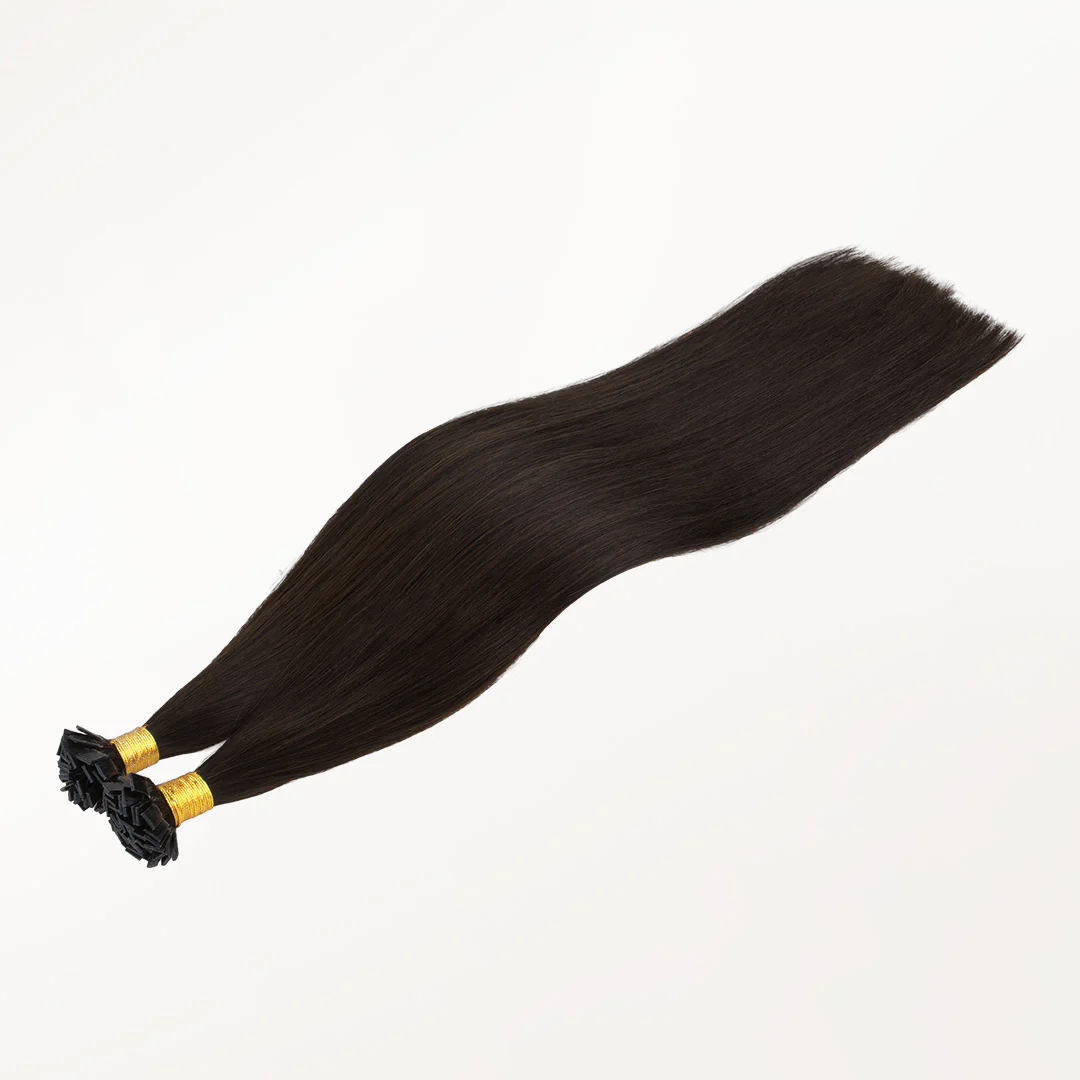 Dark Brown (2) Flat Tip Hair Extensions 60g - Image 4