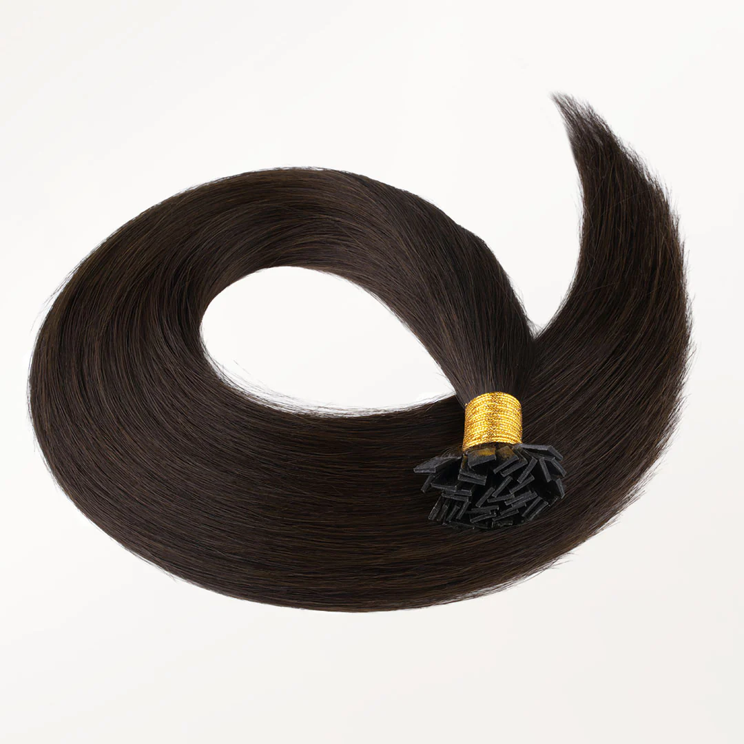 Dark Brown (2) Flat Tip Hair Extensions 60g - Image 5