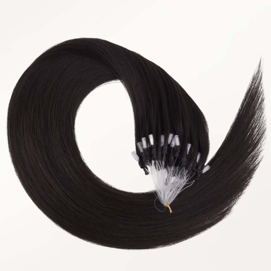 Dark Brown (2) Micro Link Tip Hair Extensions - Image 3