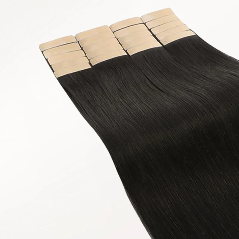 Dark Brown (2) Silky Straight Tape In Hair Extensions 50g - Image 3