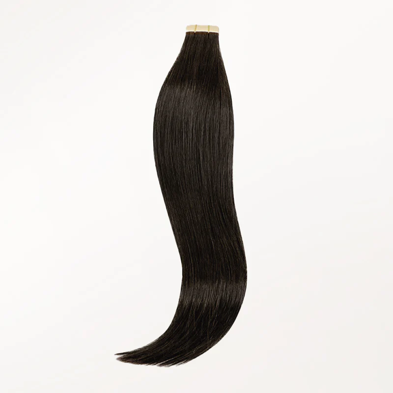 Dark Brown (2) Silky Straight Tape In Hair Extensions 50g - Image 9