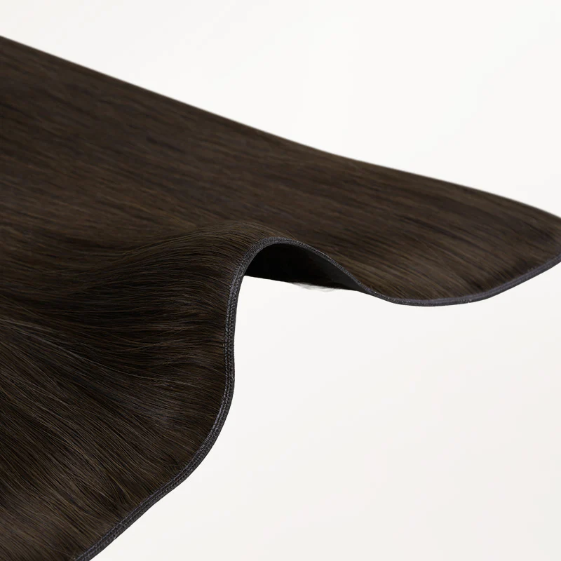 Dark Brown (2) Thick Genius Tape Weft Hair Extensions 100-120g - Image 3