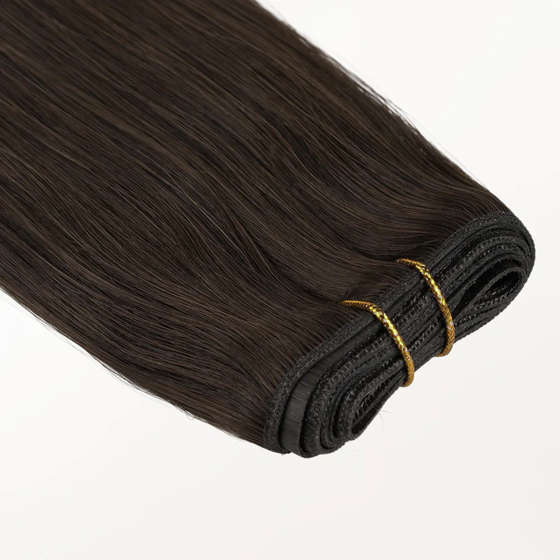 Dark Brown (2) Thick Genius Tape Weft Hair Extensions 100-120g - Image 5
