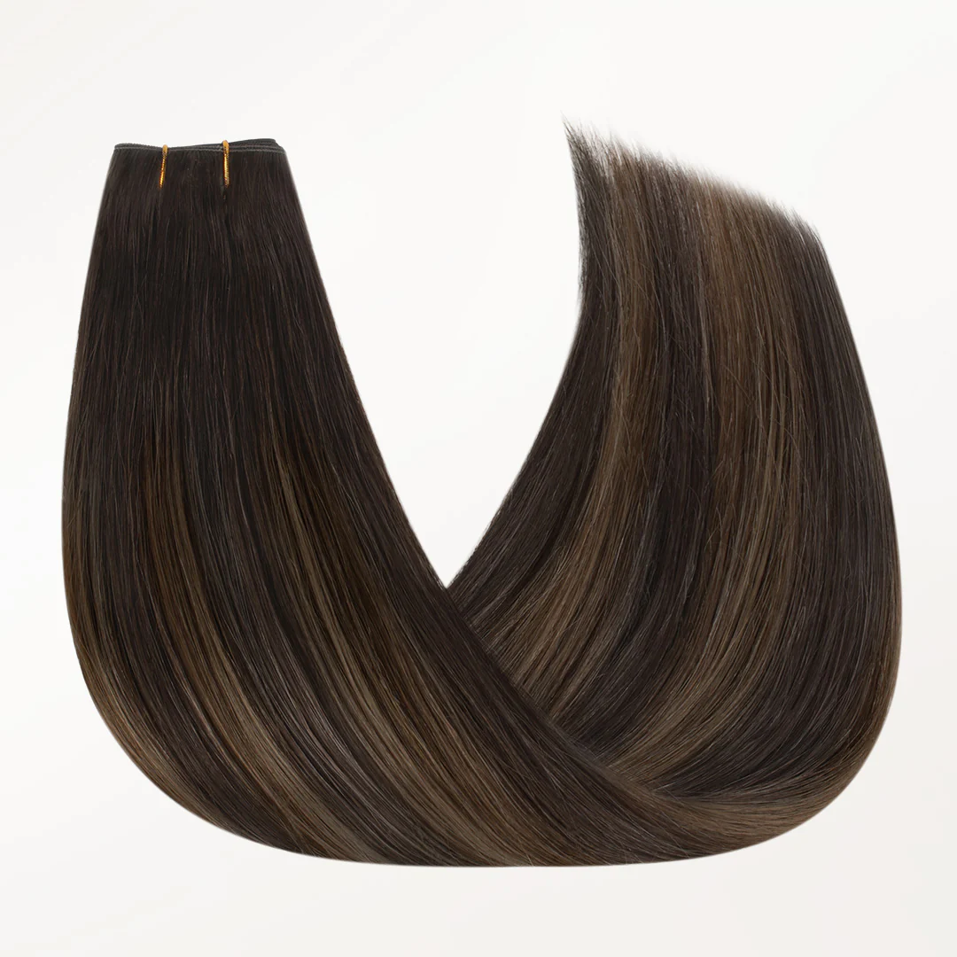 Dark Brown Balayage (2/6/2) Butterfly Weft Human Hair Extensions (100g-150g) - Image 6