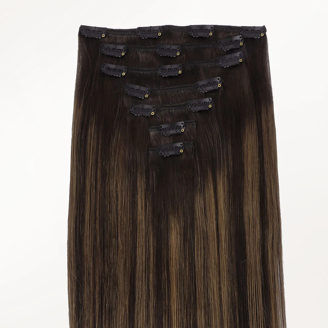 Dark Brown Balayage (2/6/2) Classic Clip-Ins (120g-150g) - Image 7