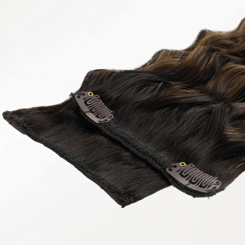 Dark Brown Balayage (2/6/2) Elf Curly Clip-in Hair Extensions (120-150g) - Image 3