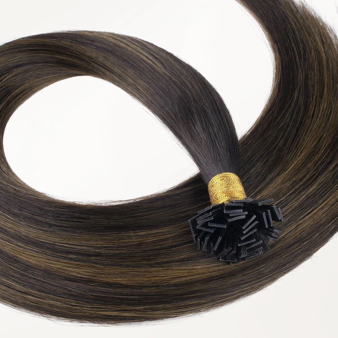 Dark Brown Balayage (2/6/2) Flat Tip Hair Extensions 60g - Image 4