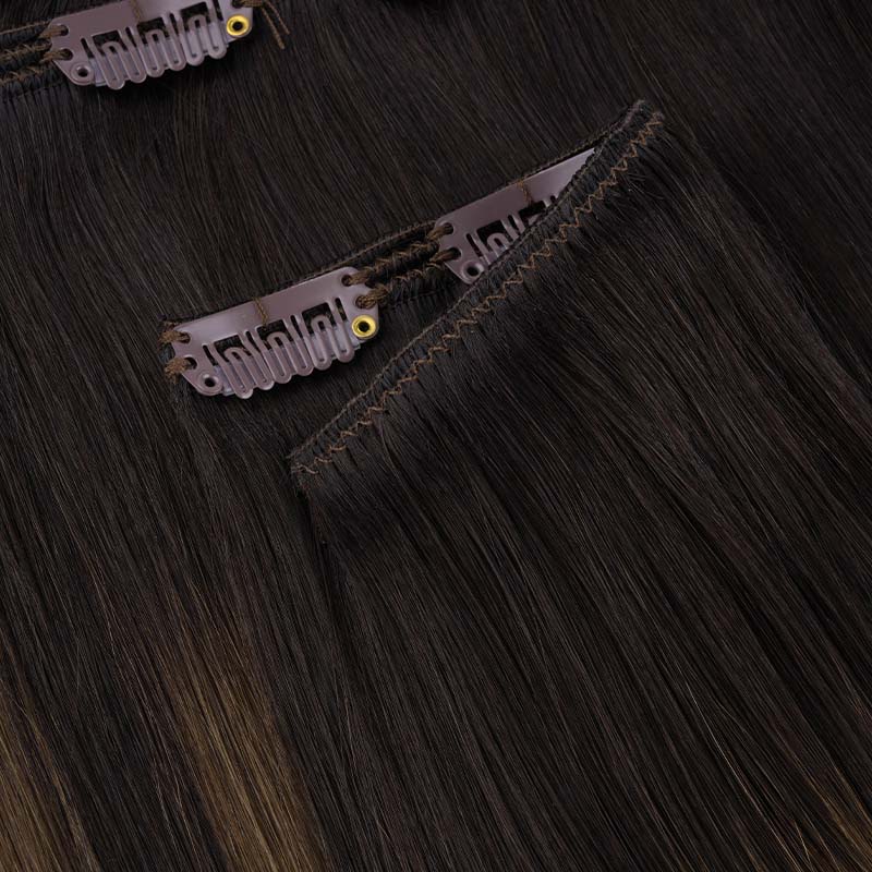 Dark Brown Balayage (2/6/2) Full Classic Clip-Ins (160g-220g) - Image 8