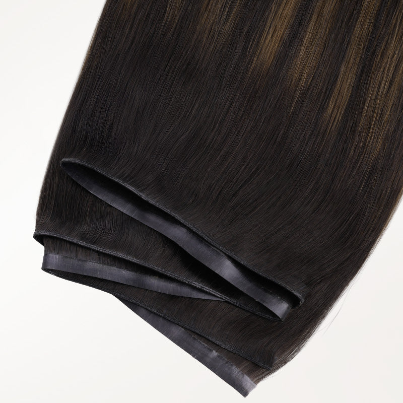 Dark Brown Balayage (2/6/2) Genius Tape Weft Hair Extensions 60g - Image 6