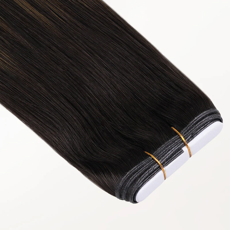 Dark Brown Balayage (2/6/2) Genius Tape Weft Hair Extensions 60g - Image 9