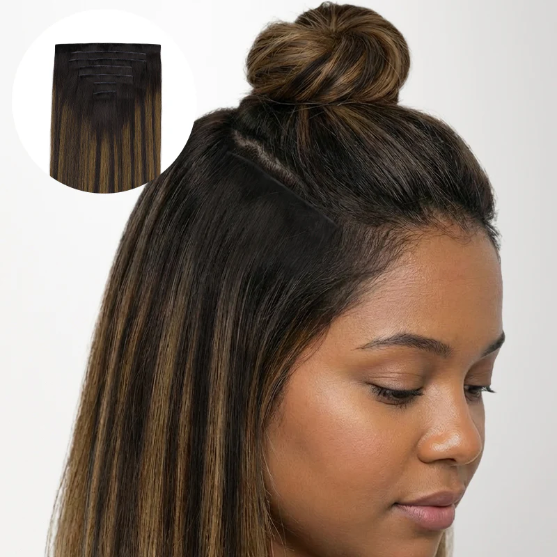 Dark Brown Balayage (2/6/2) Invisi Edge Seamless Clip-Ins (140g-160g)