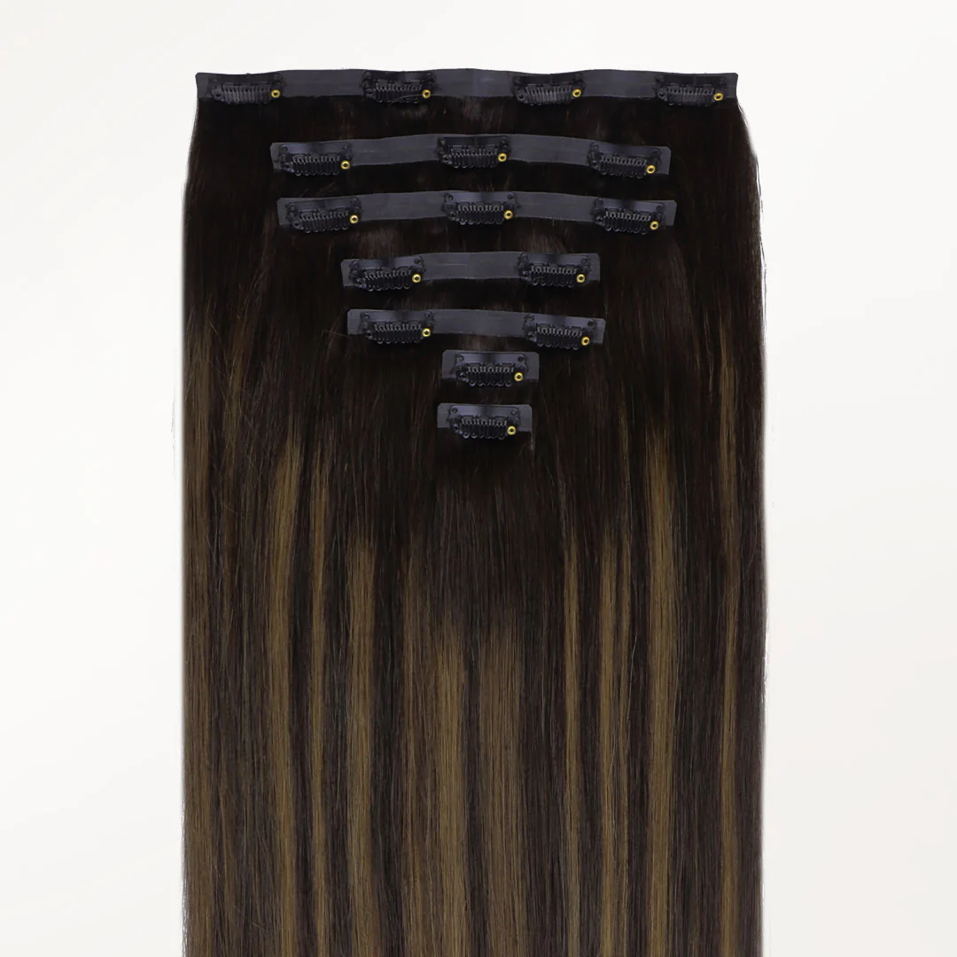 Dark Brown Balayage (2/6/2) Seamless Clip-Ins [Clearance] - Image 8